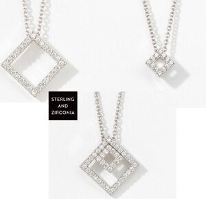 Touchstone Crystal Little Blk Dress Necklace versatile 15-18”Swarovski Zirconia